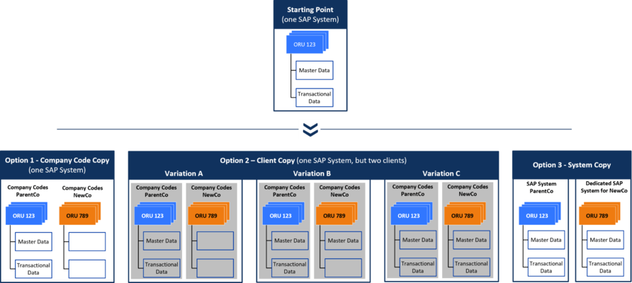 Visualization of SAP separation options